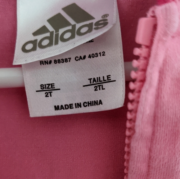 Adidas pink zip up hoodie with ruffle detail - Picture 3 of 4